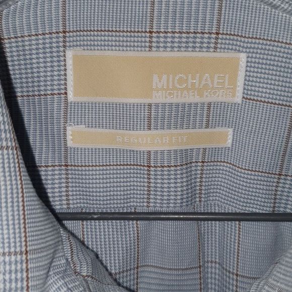 Michael Kors Blue Check Dress Shirt - Picture 2 of 4